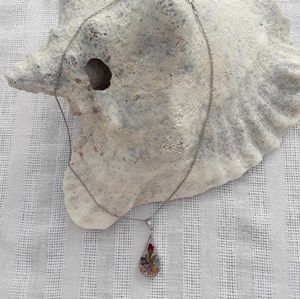 Pressed flower teardrop necklace